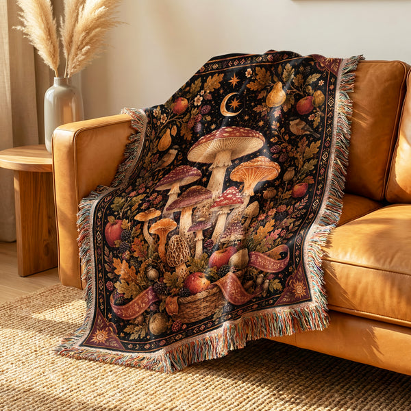 Autumn Harvest Mushroom Blanket