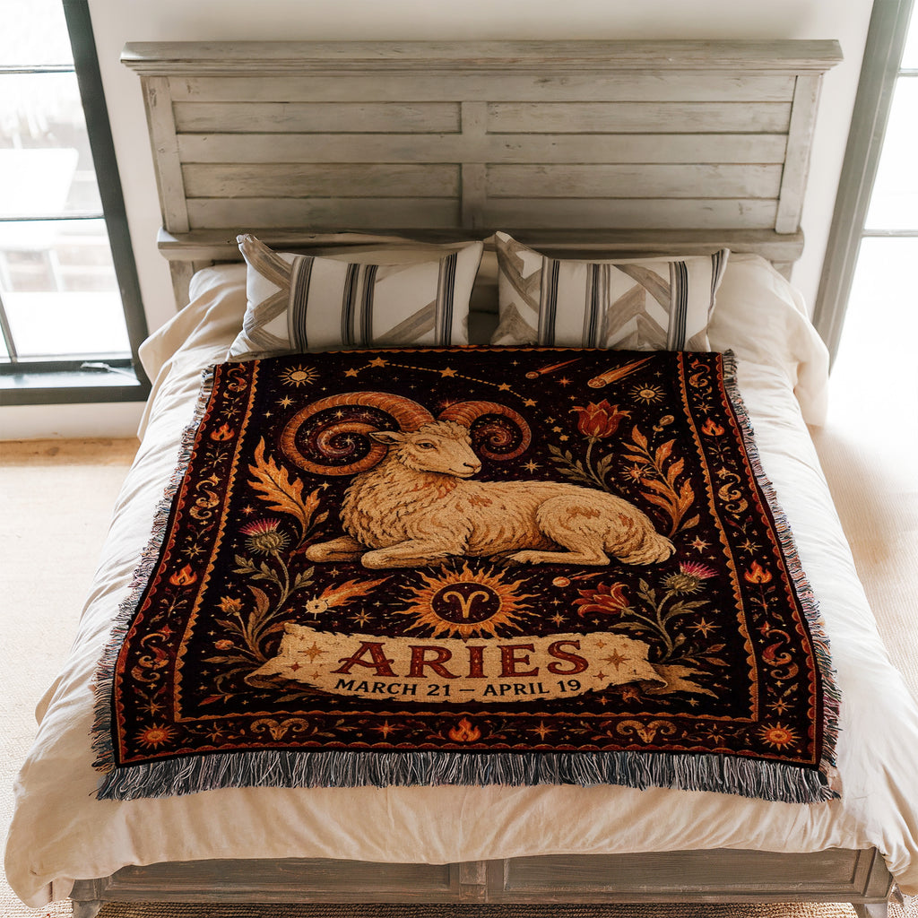 Aries Ember Ram Zodiac Blanket
