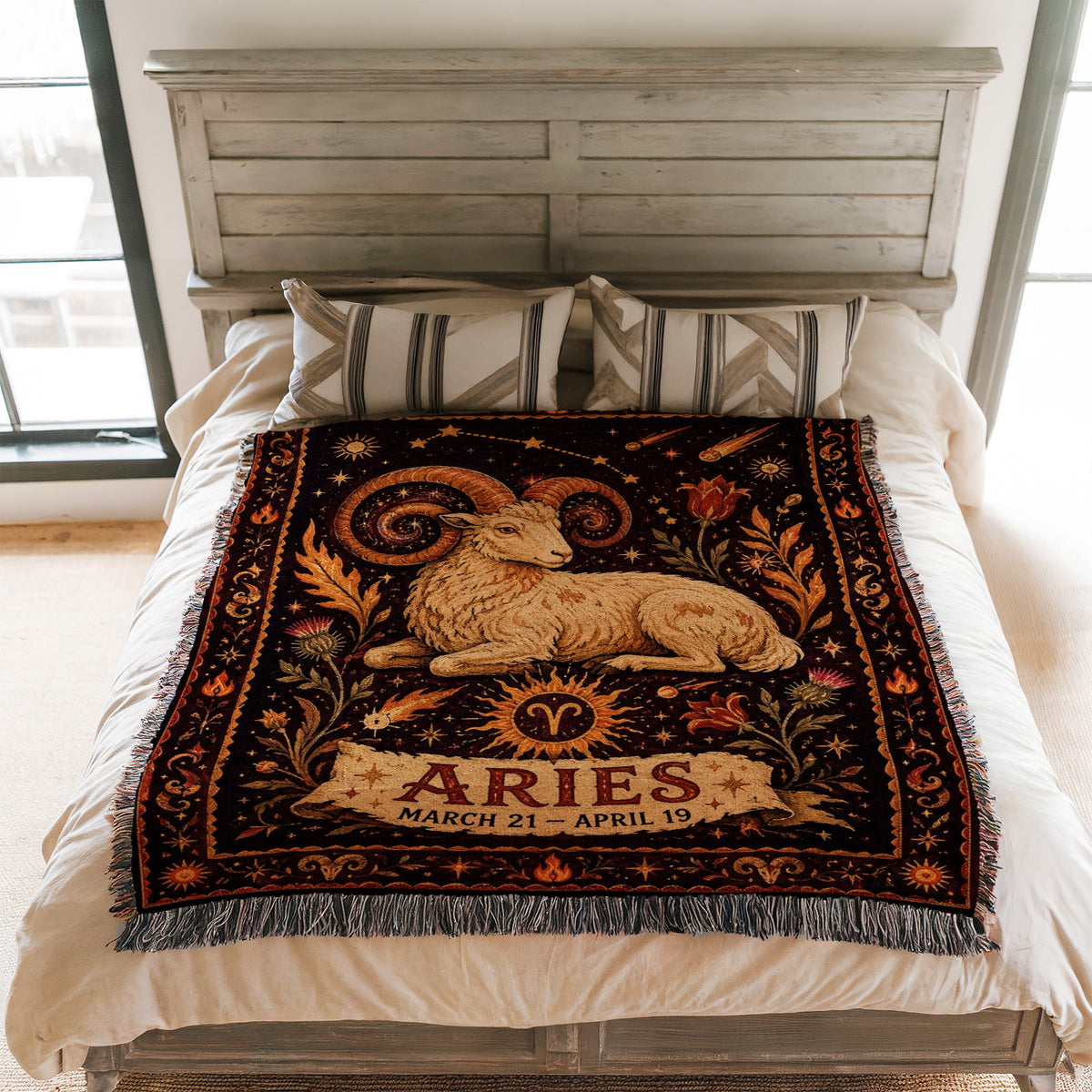 Aries Ember Ram Zodiac Blanket
