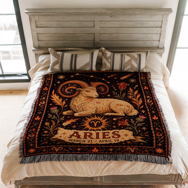 Aries Ember Ram Zodiac Blanket