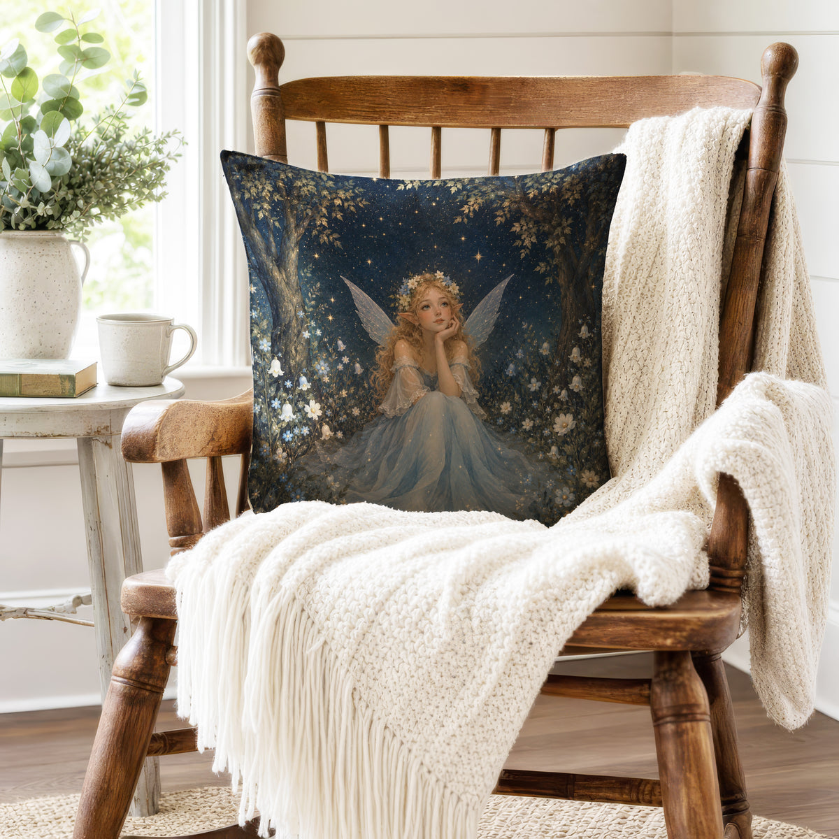 Bluebell Dreamer – Woodland Fairy Pillow