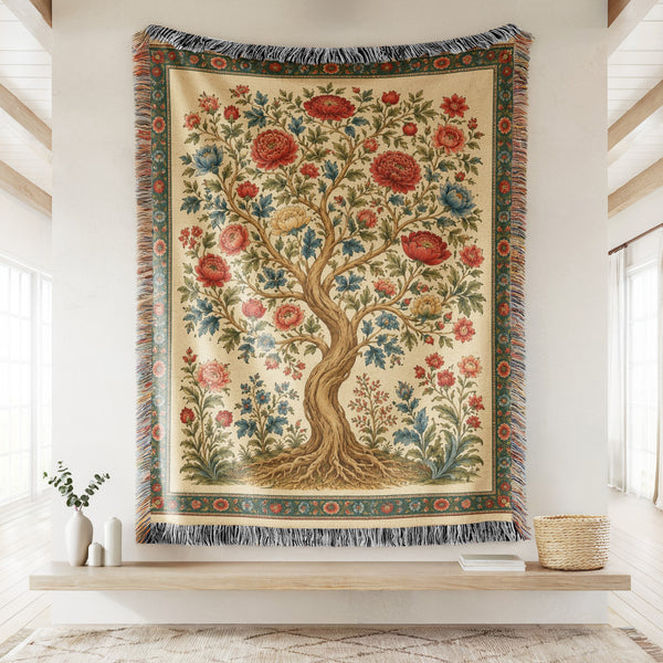 Heritage Bloom Tree Woven Blanket