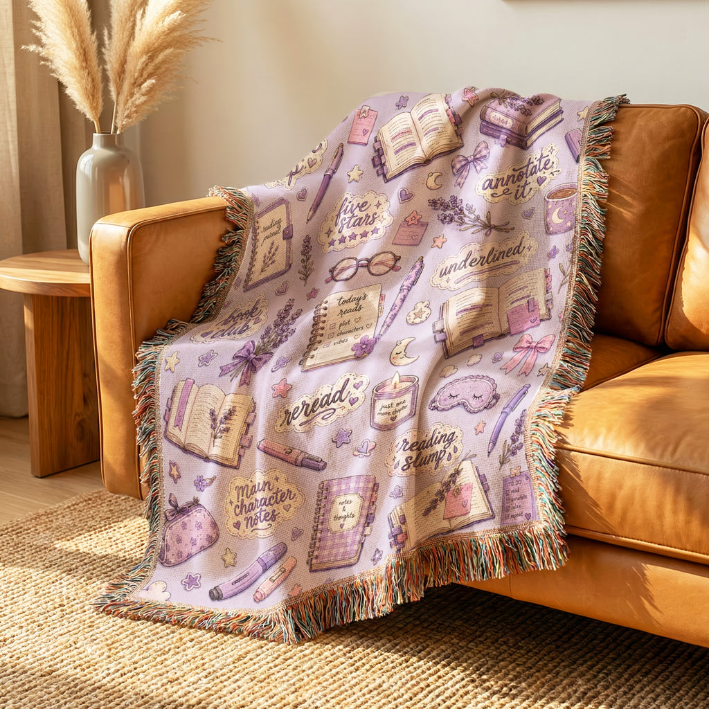 Lavender Reading Journal Blanket