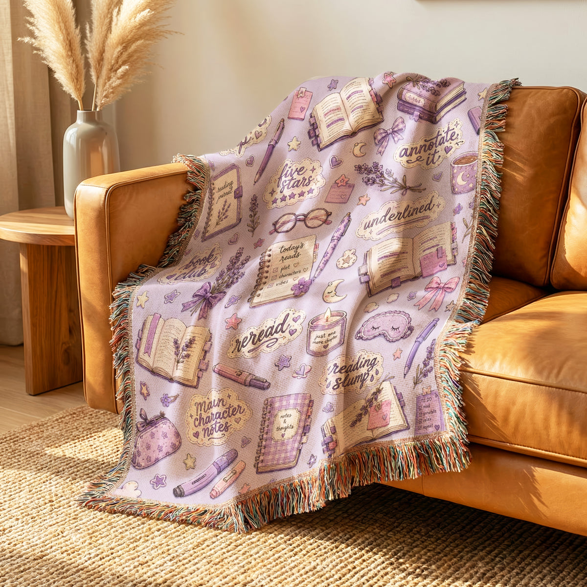 Lavender Reading Journal Blanket