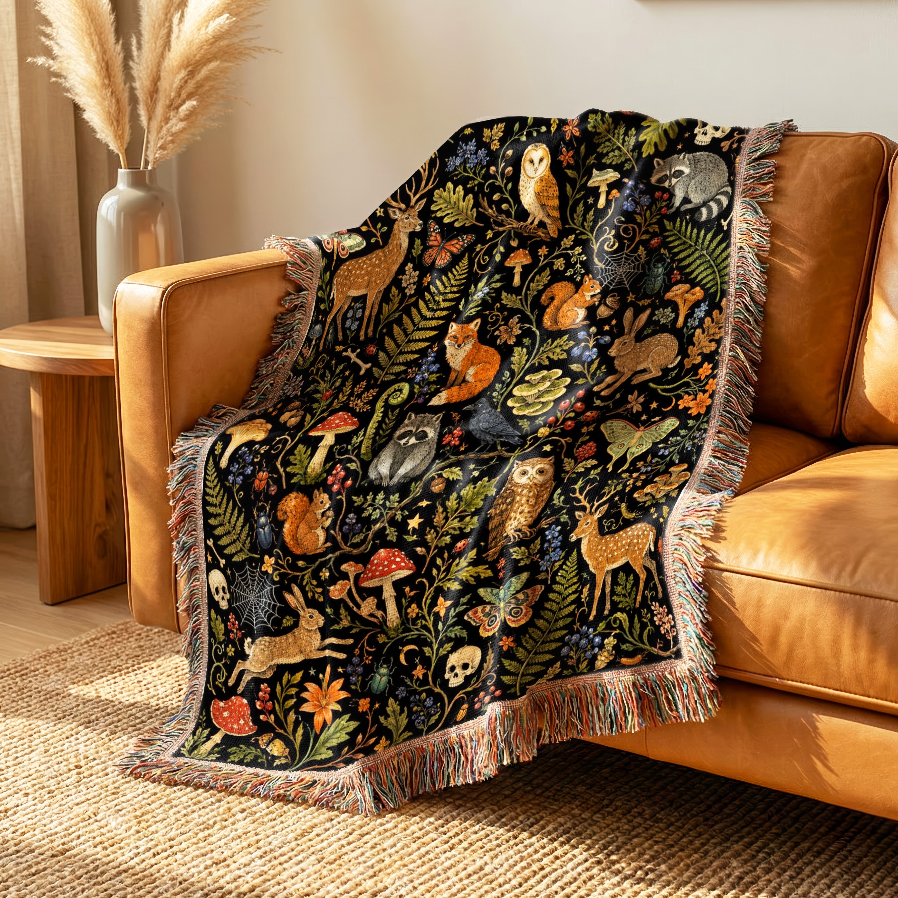 Forest Creatures & Mushrooms Blanket Secondary image