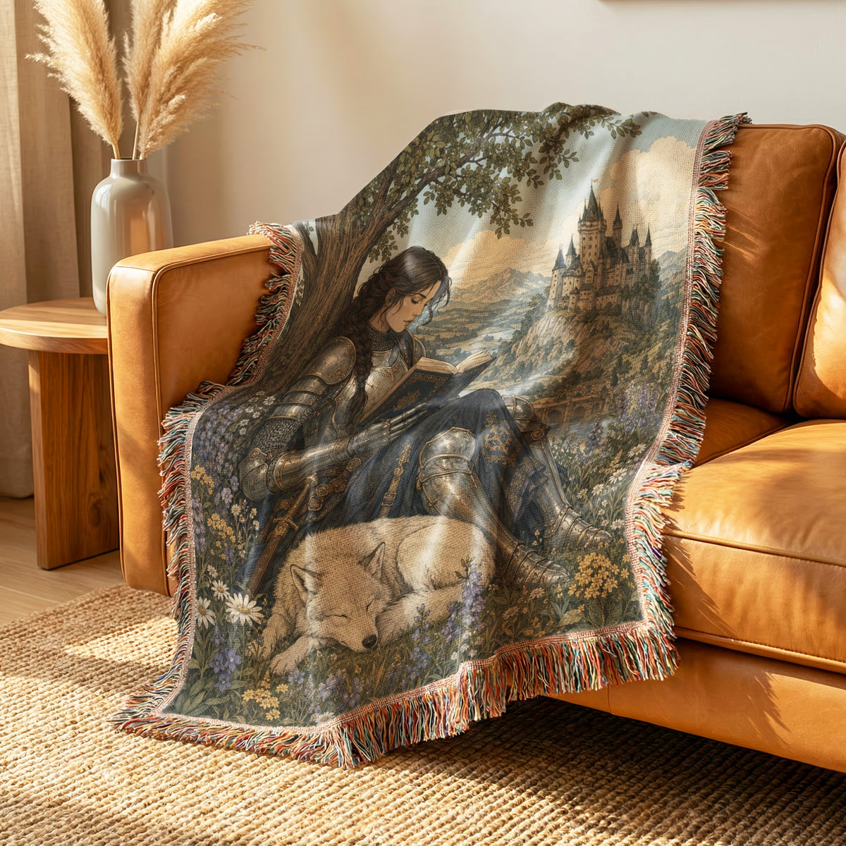 The Scholar Knight & White Wolf Blanket
