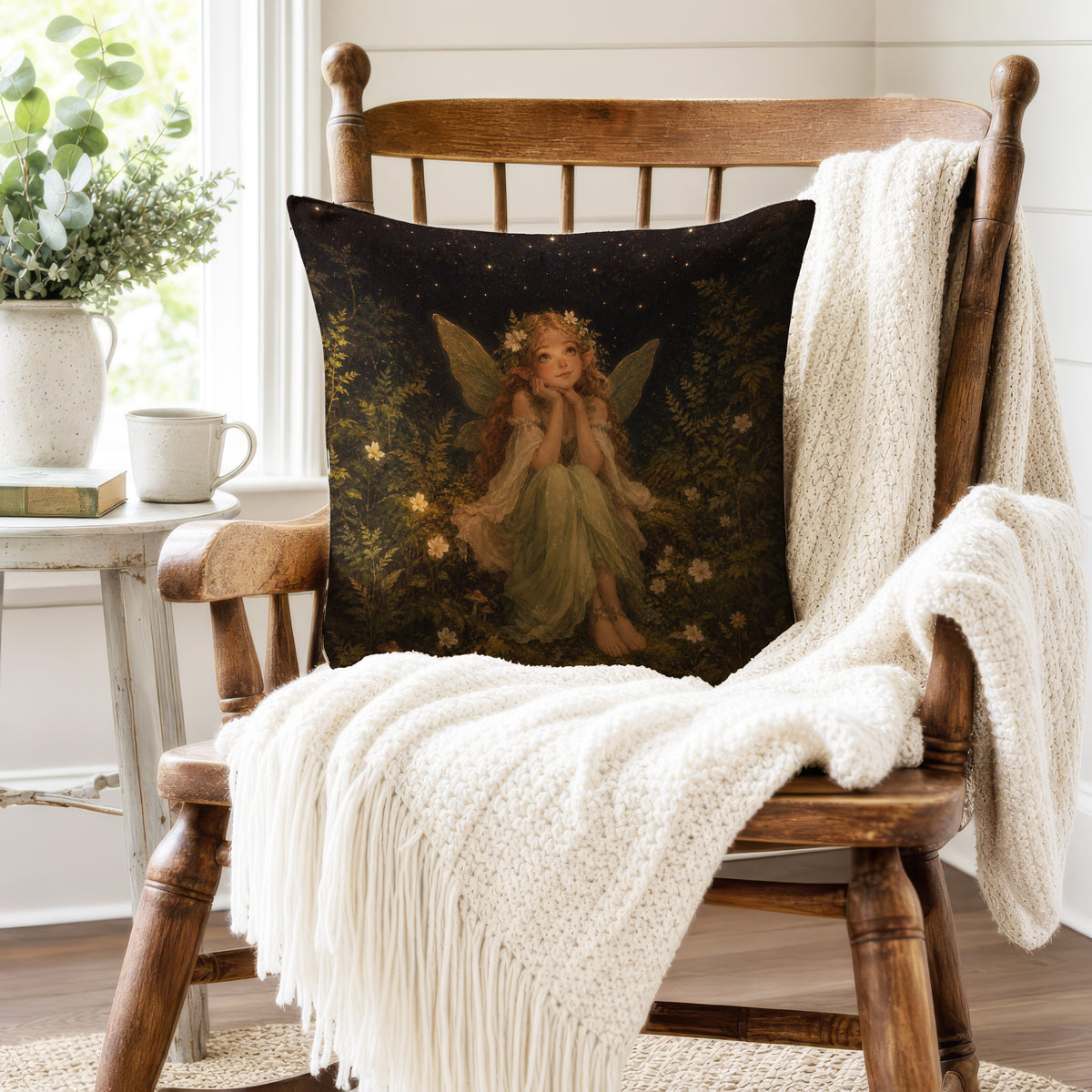Mosslight Fairy – Woodland Fantasy Pillow