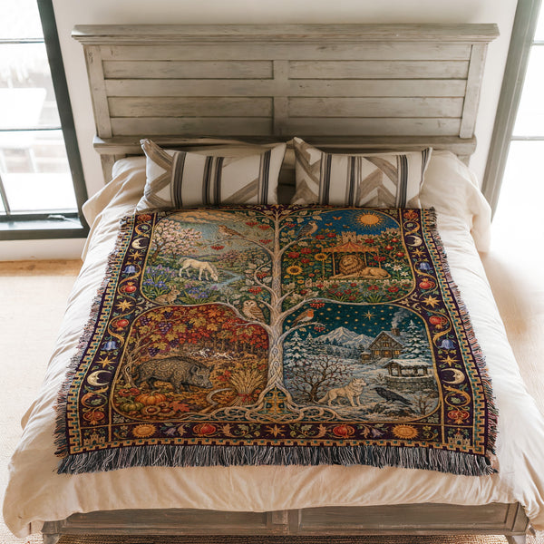The Four Seasons Bestiary Blanket