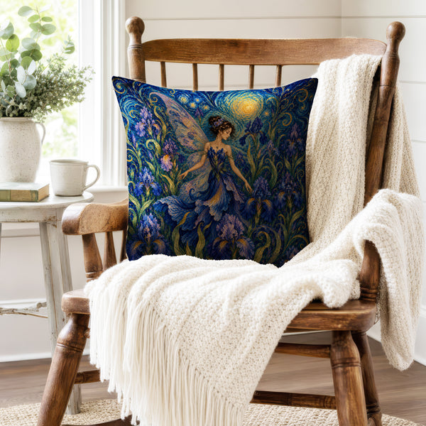 The Iris Fairy – Starry Art Nouveau Pillow
