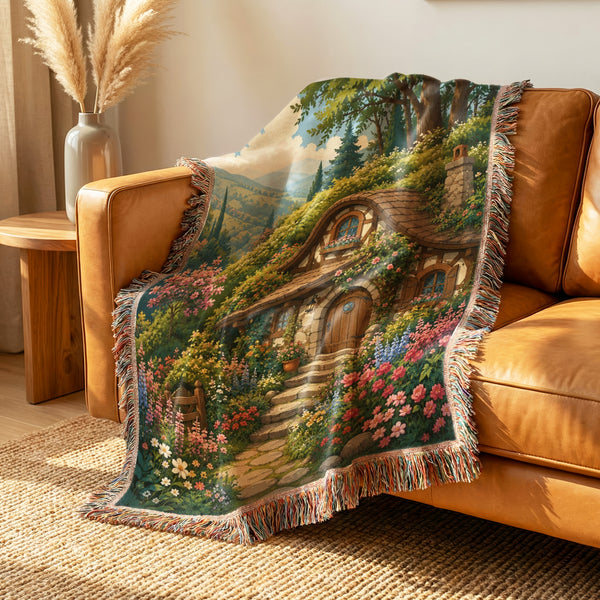 The Hillside Hobbit Cottage Blanket