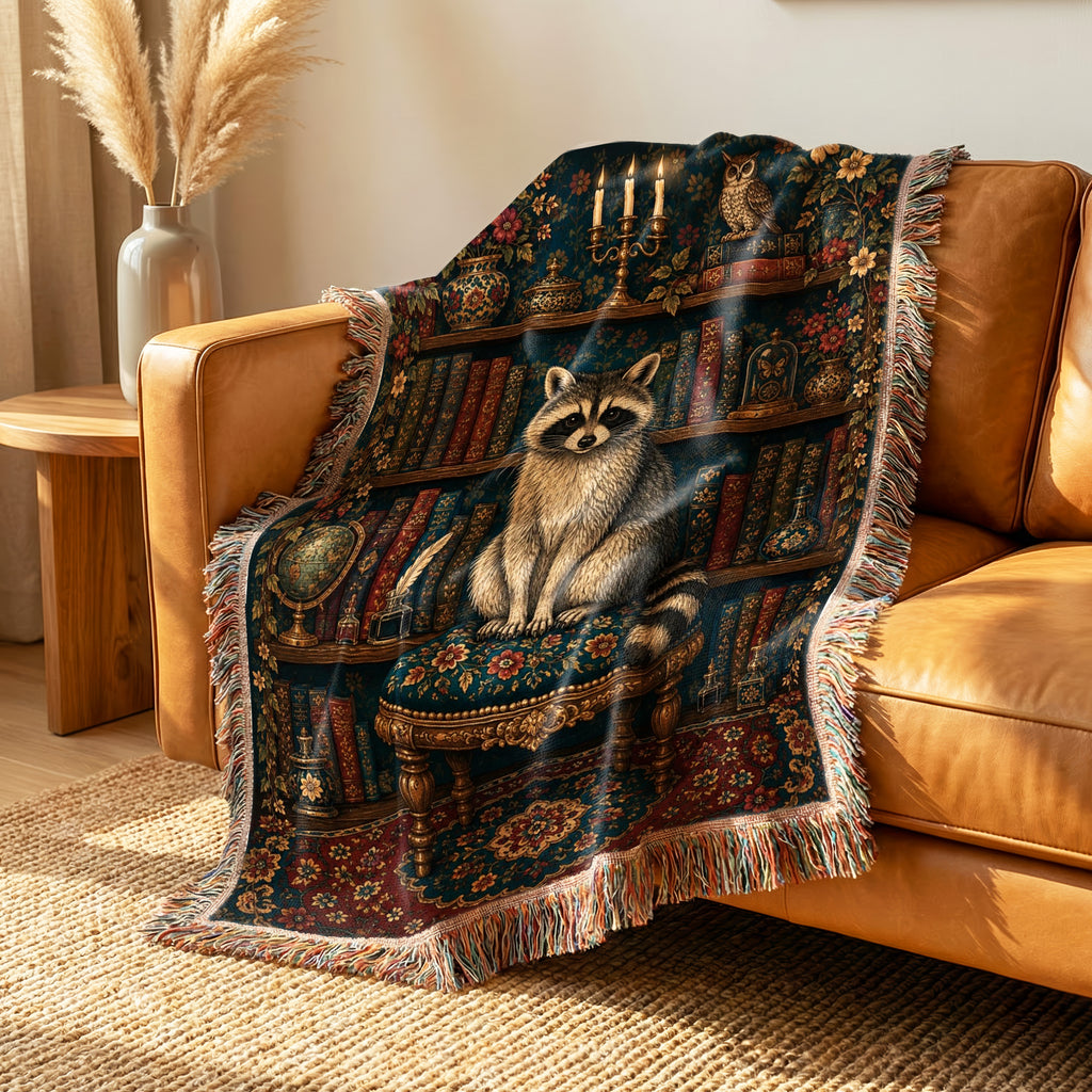 The Raccoon Scholar Library Blanket