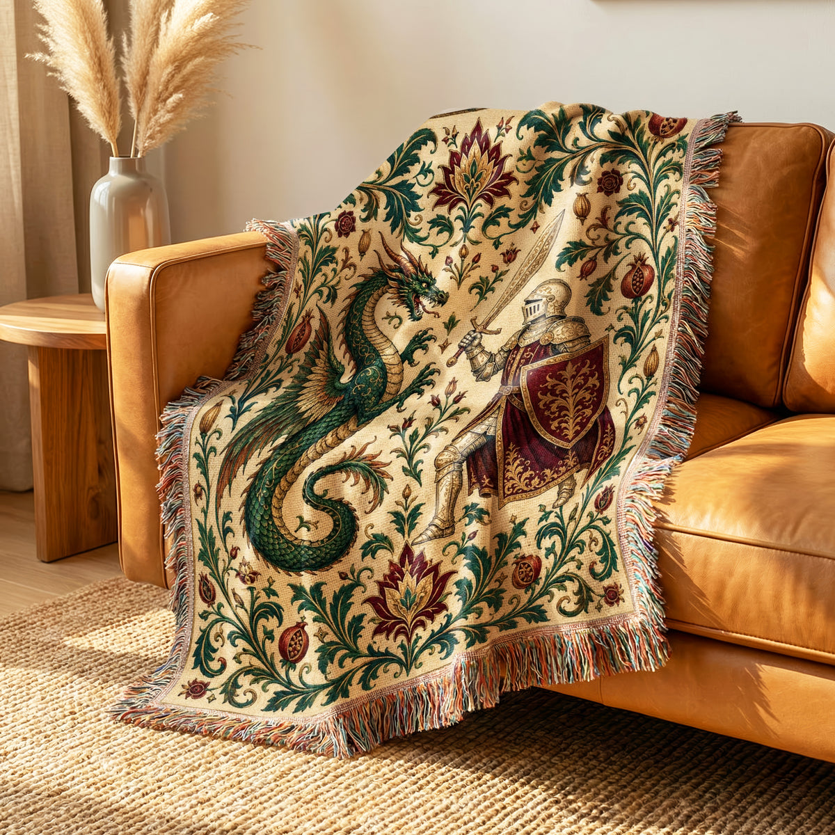 The Pomegranate Knight & Dragon Blanket
