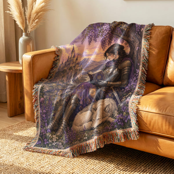 The Wisteria Knight & White Wolf Blanket
