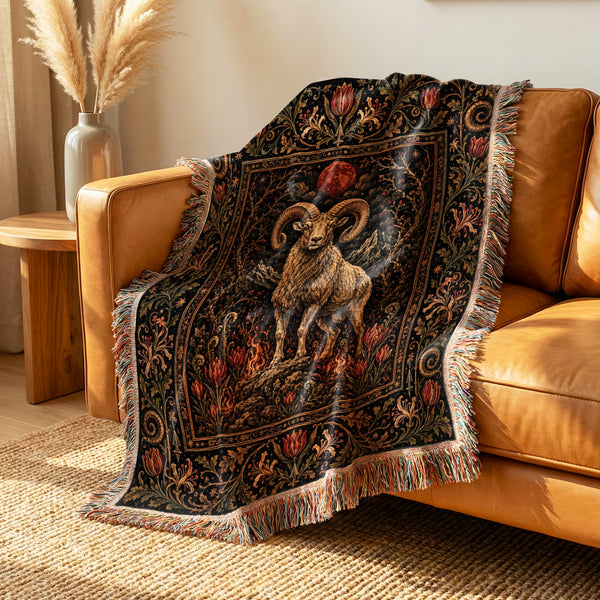 Aries Ember Ram Zodiac Blanket