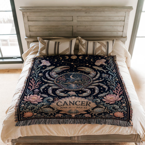 Cancer Moonlit Crab Zodiac Blanket