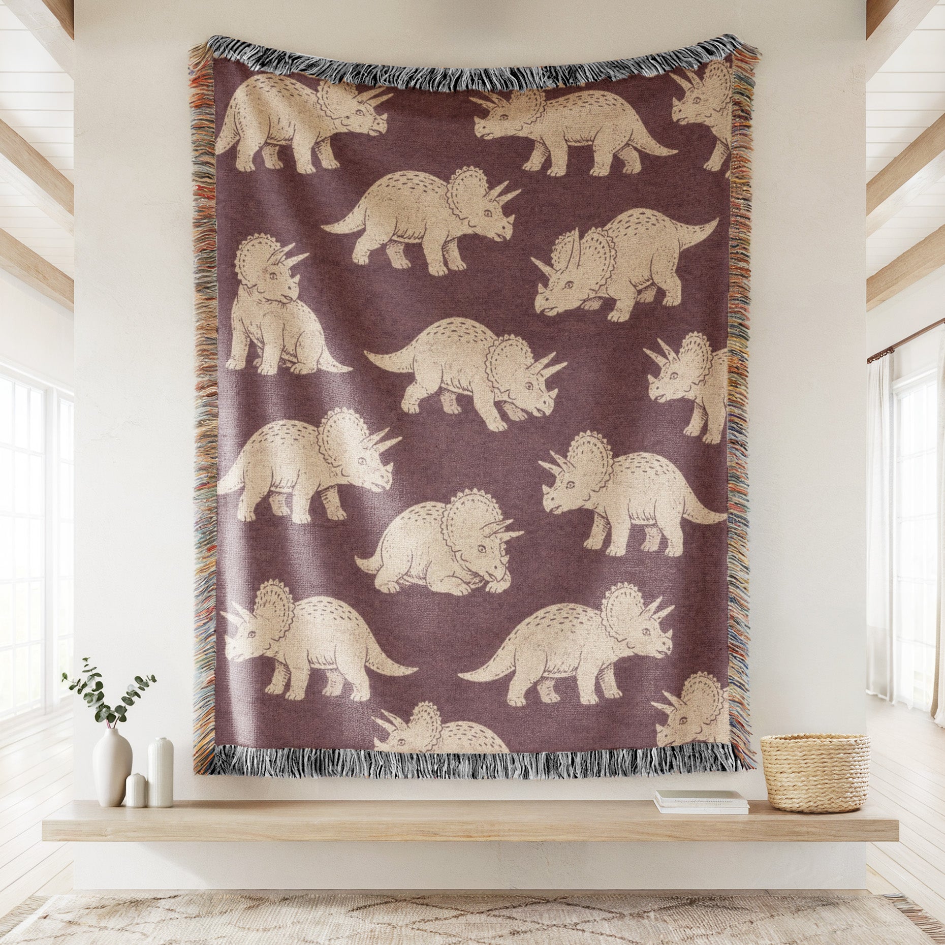 Vintage Triceratops Blanket Secondary image