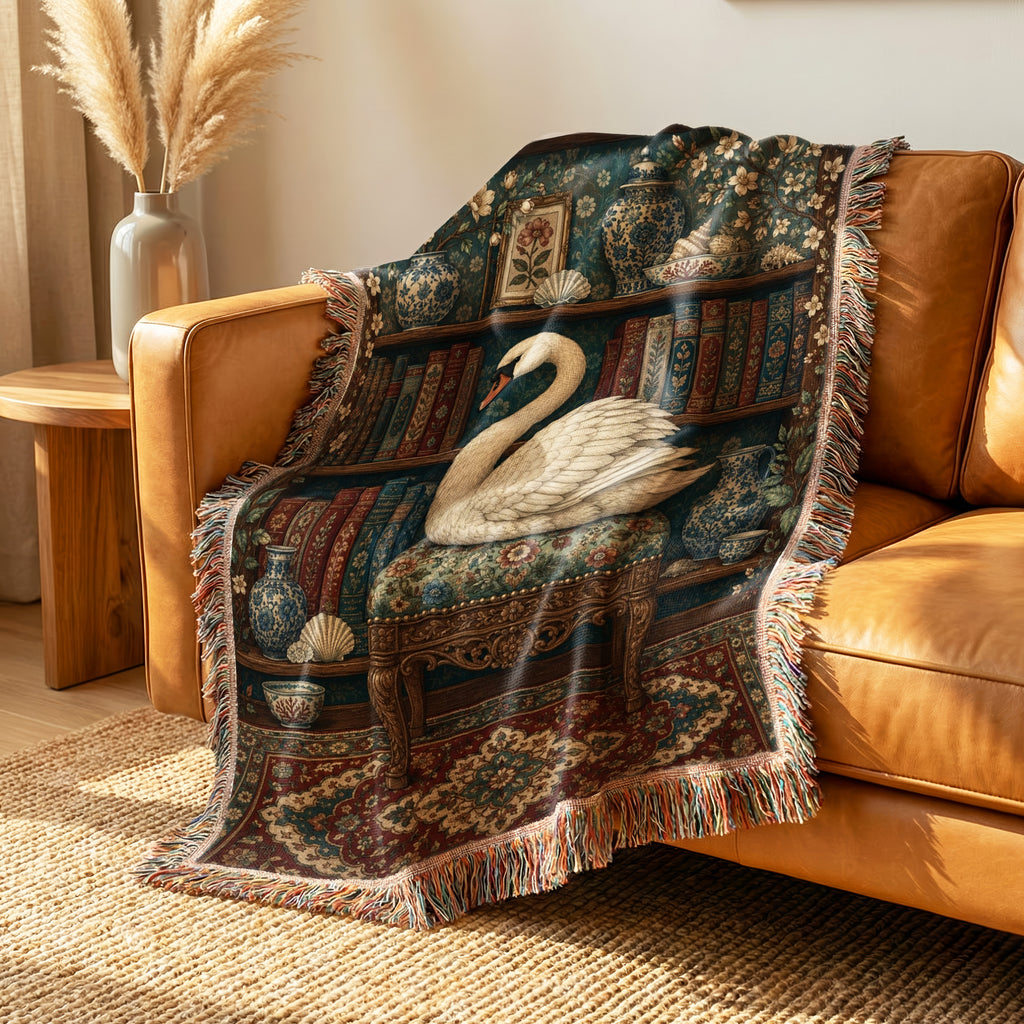 The Swan's Library Vintage Blanket