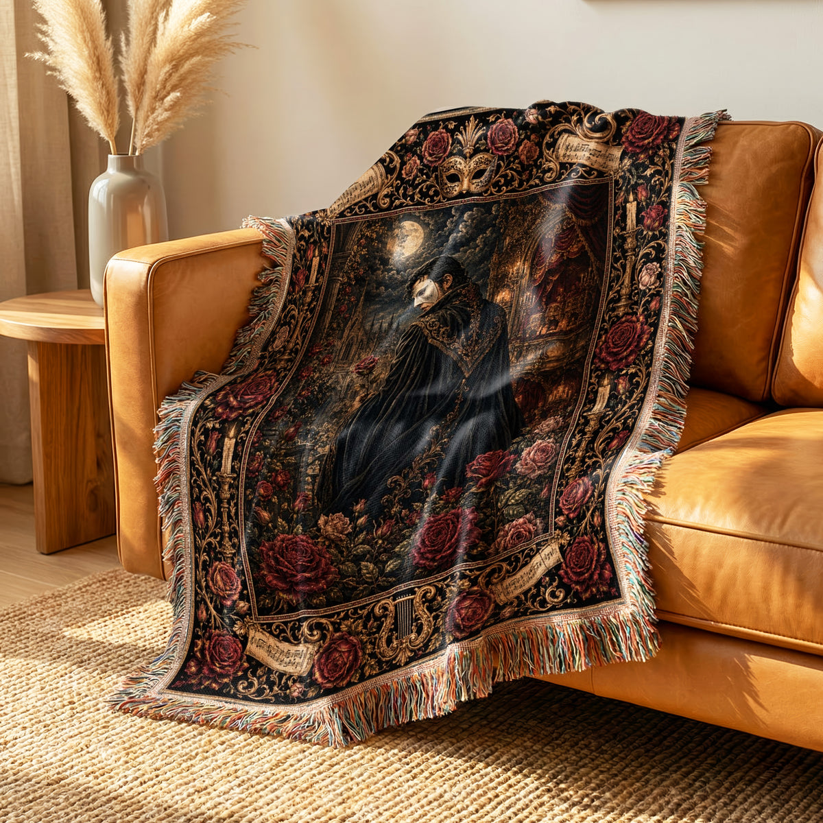 Midnight Vampire Rose Blanket