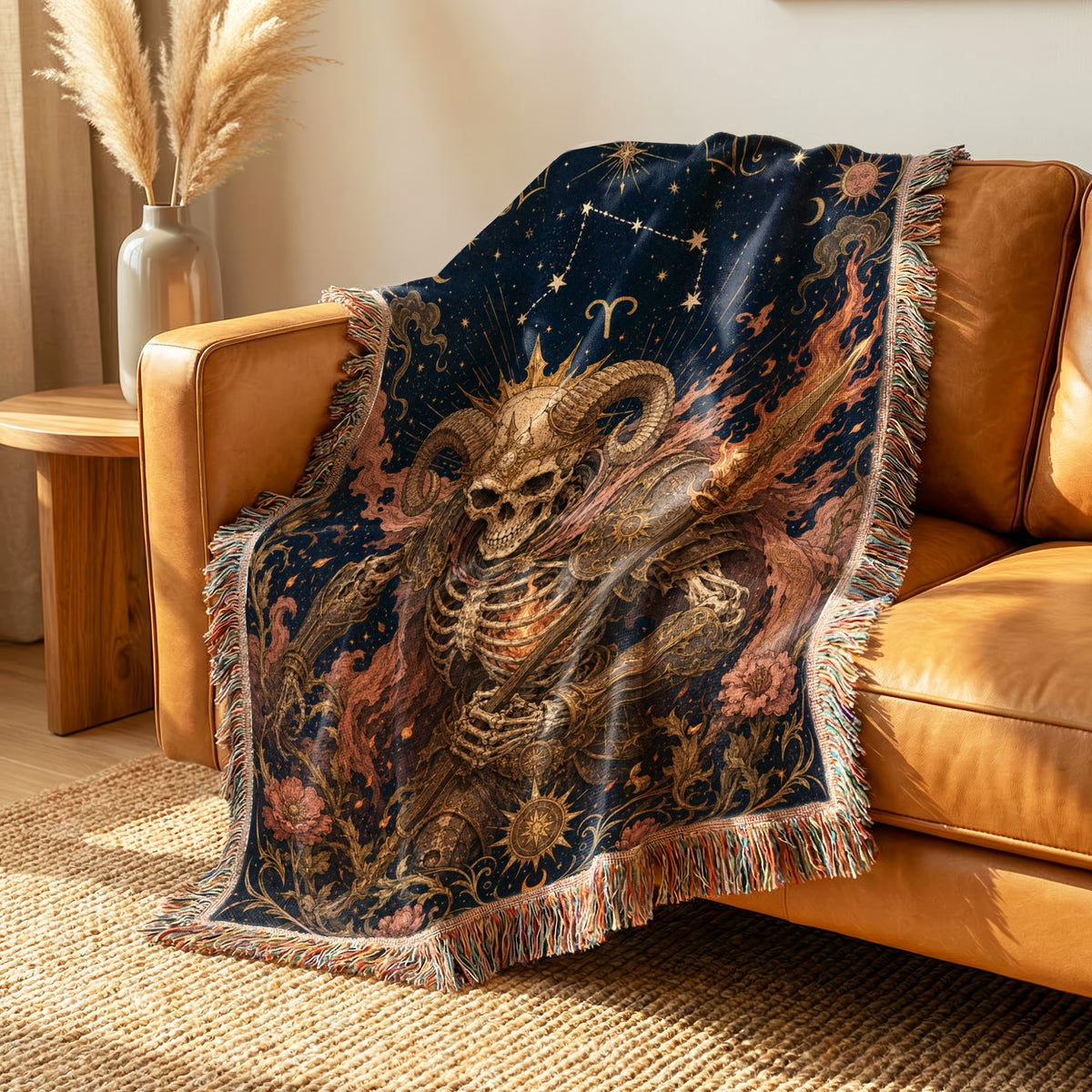 Aries Fireborn Warrior – Gothic Zodiac Blanket
