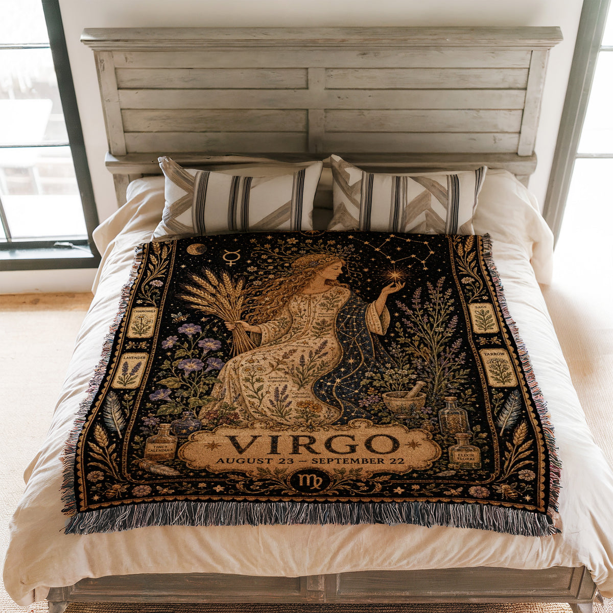Virgo Botanical Star Maiden Blanket
