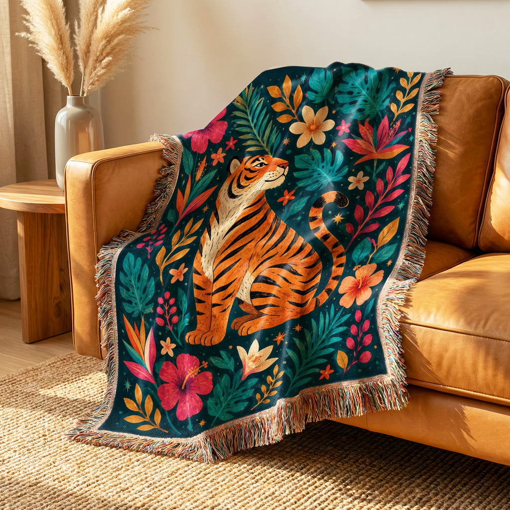 Tropical Tiger Garden Blanket