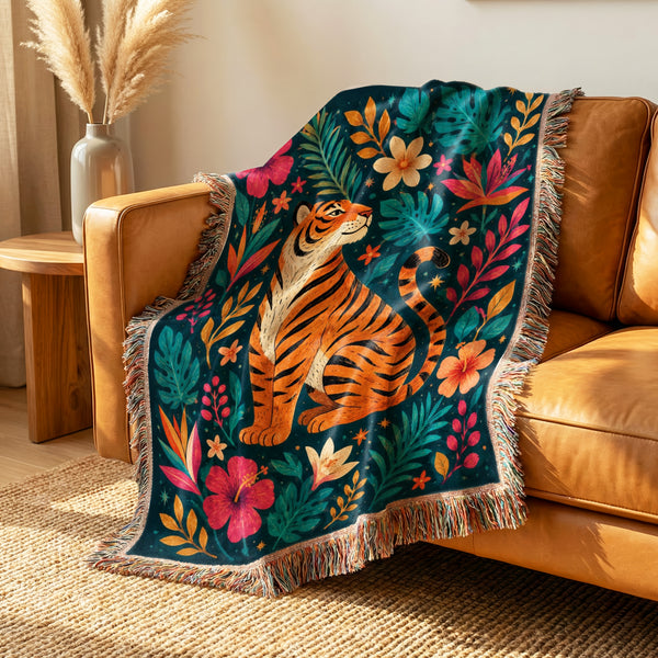 Tropical Tiger Garden Blanket