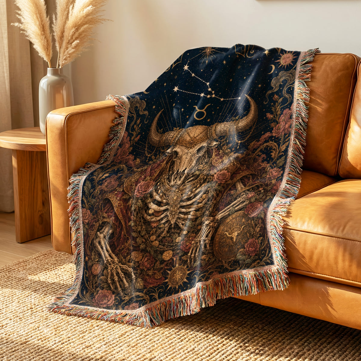 Taurus Rosebound Bull – Gothic Zodiac Blanket