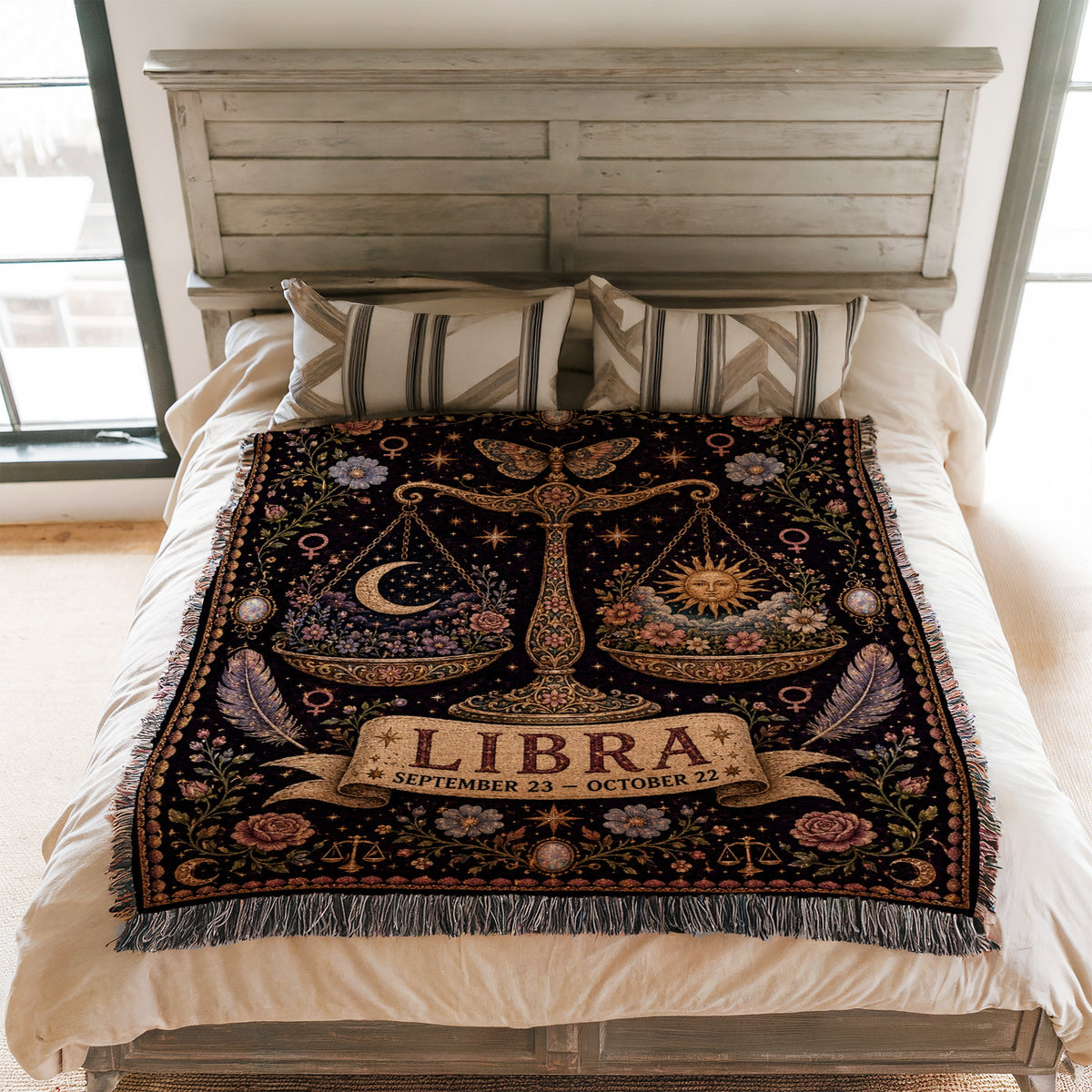 Libra Celestial Balance Scales Blanket