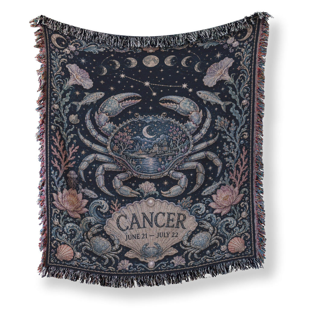 Cancer Moonlit Crab Zodiac Blanket