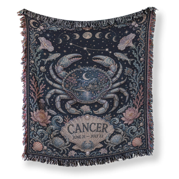 Cancer Moonlit Crab Zodiac Blanket