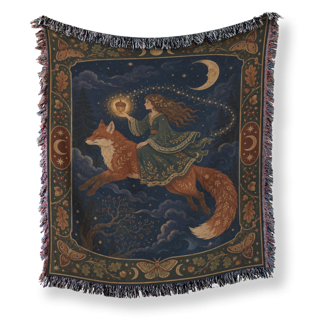 Moonlit Fox Rider Blanket