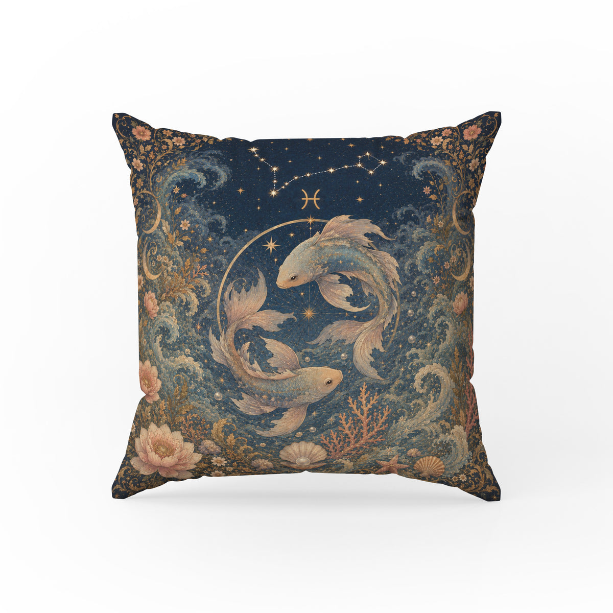 The Celestial Fishes – Pisces Zodiac Pillow Main image