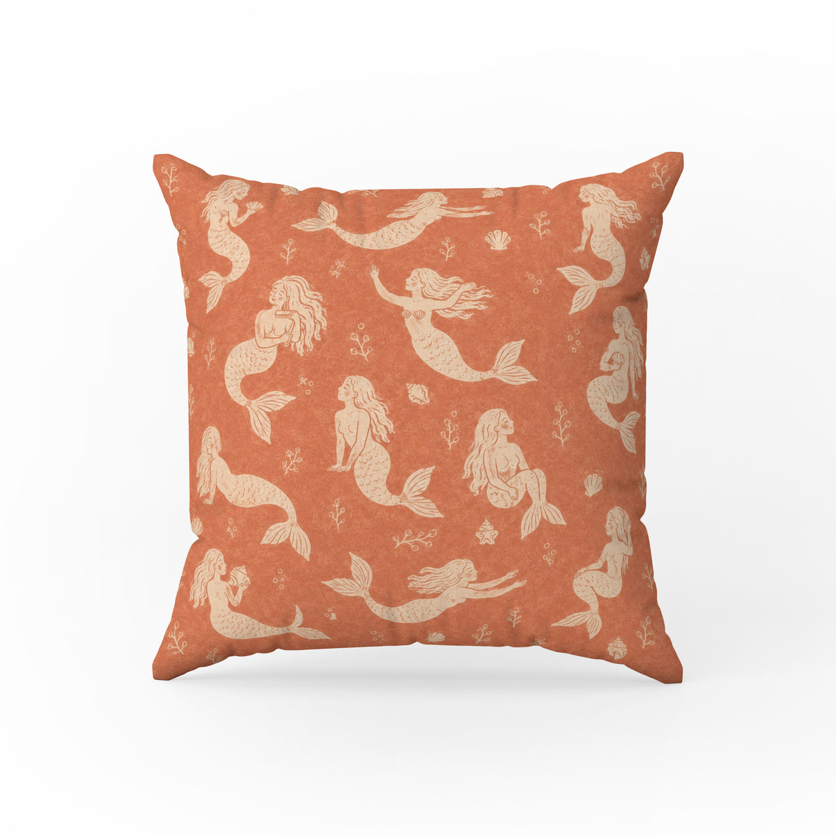 Mermaid Tide – Terracotta Mermaid Pillow