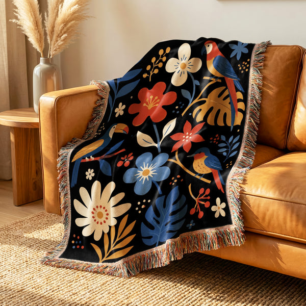 Tropical Birds & Blooms Blanket