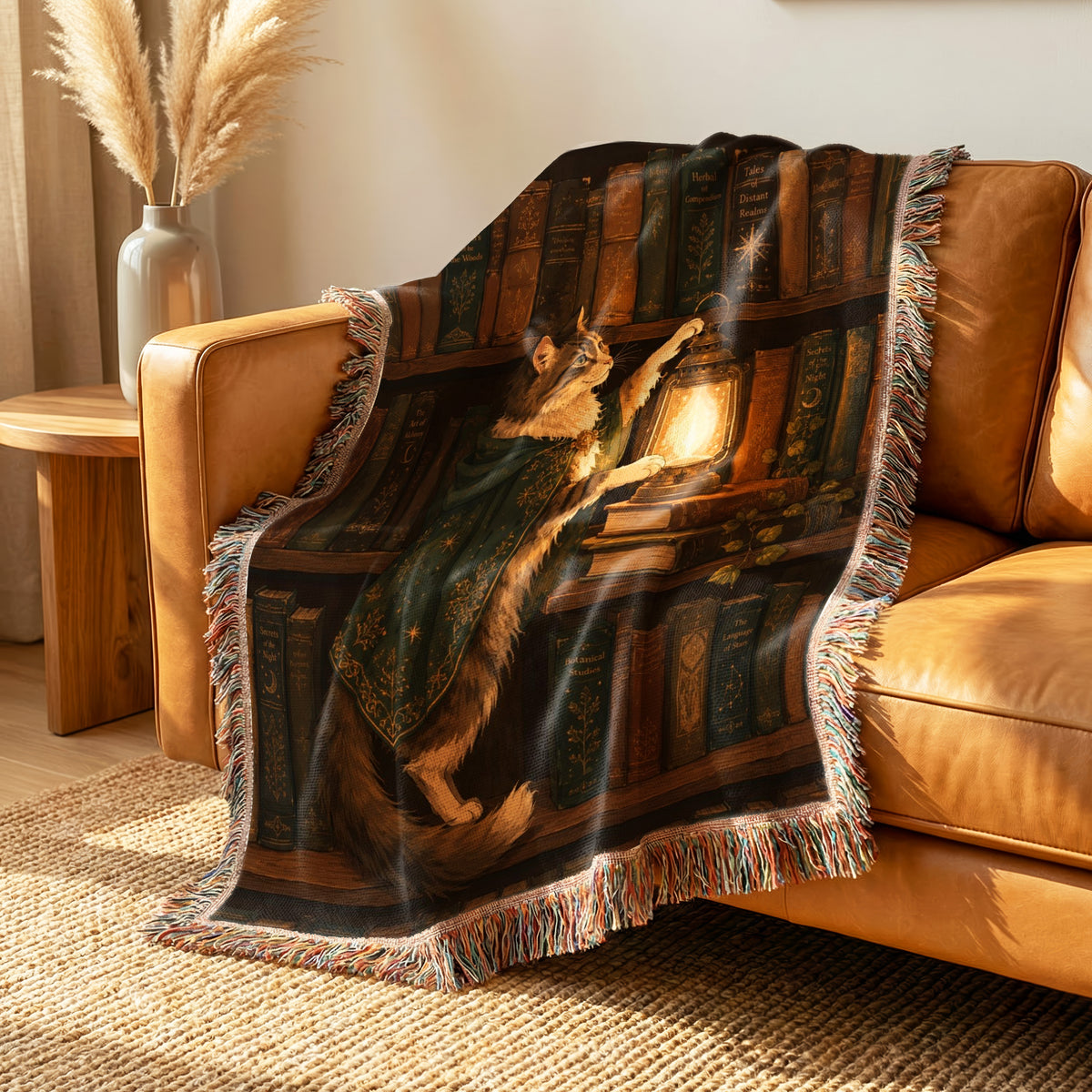 The Lantern Cat Librarian Blanket