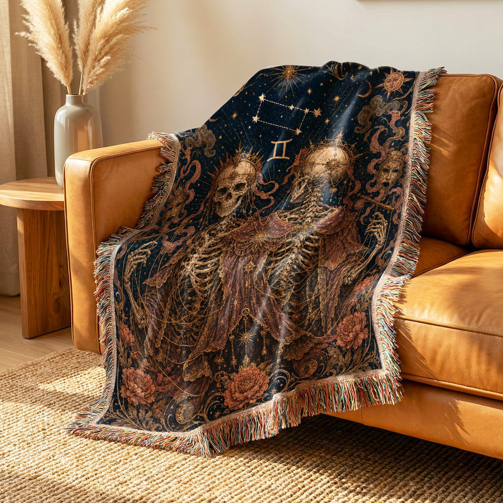 Gemini Veiled Twins – Gothic Zodiac Blanket