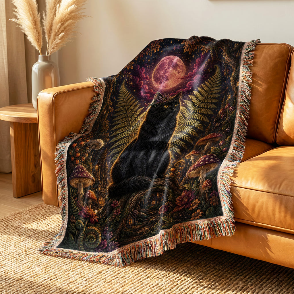 Black Cat of the Moonlit Vale Blanket