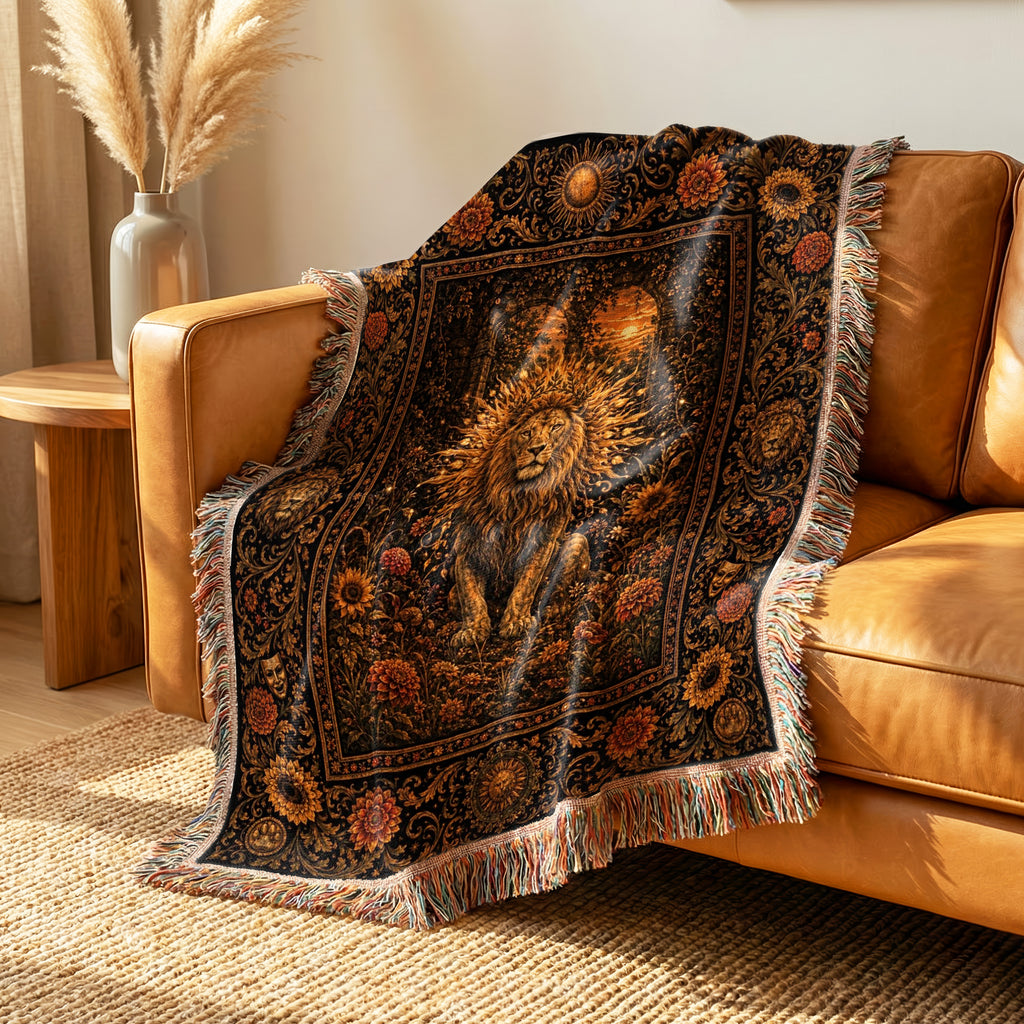 Leo Golden Lion Zodiac Blanket