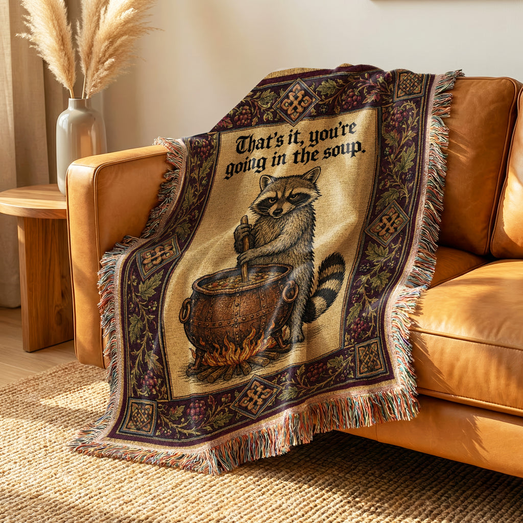 The Soup Pot Raccoon Blanket