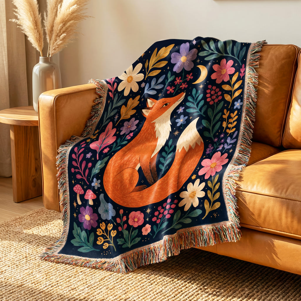 Moon Garden Fox Blanket