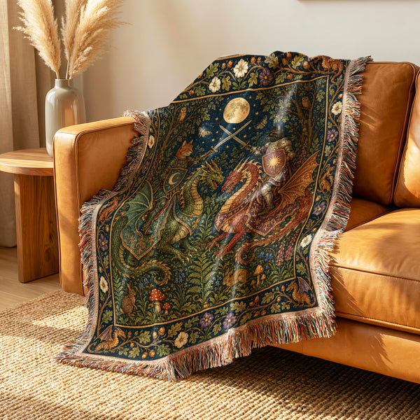 The Moonlit Dragon Riders Blanket