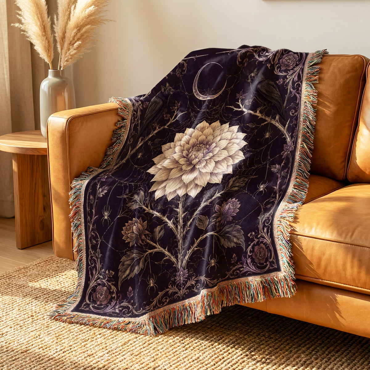 Ravens, Spiders & Moonflower Blanket