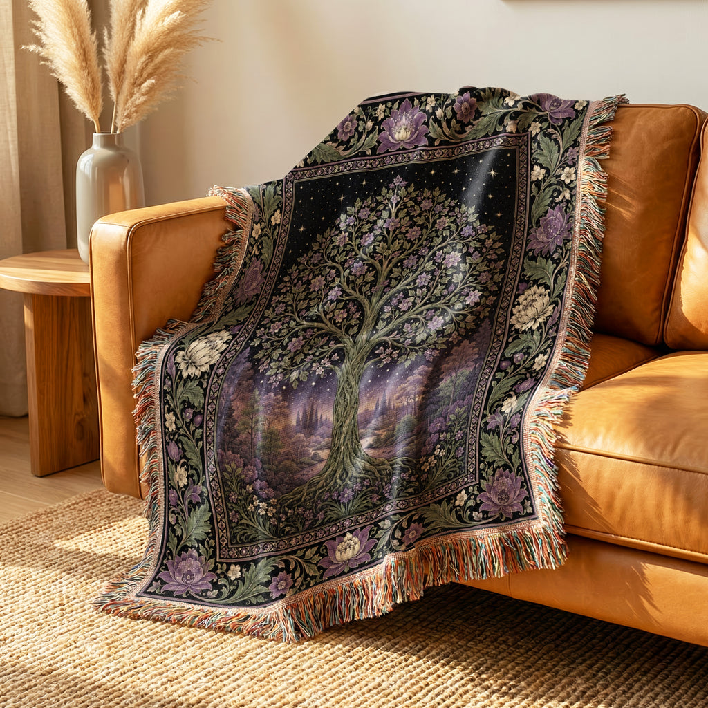 Lilac Starlight Tree Blanket