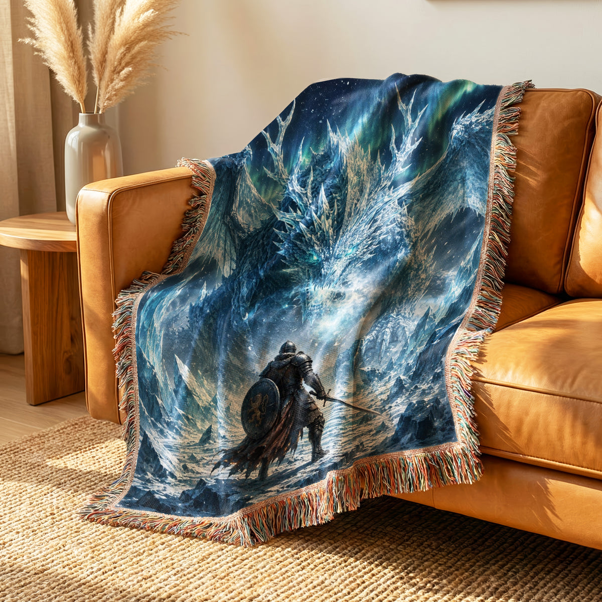 The Frostbound Dragon Blanket