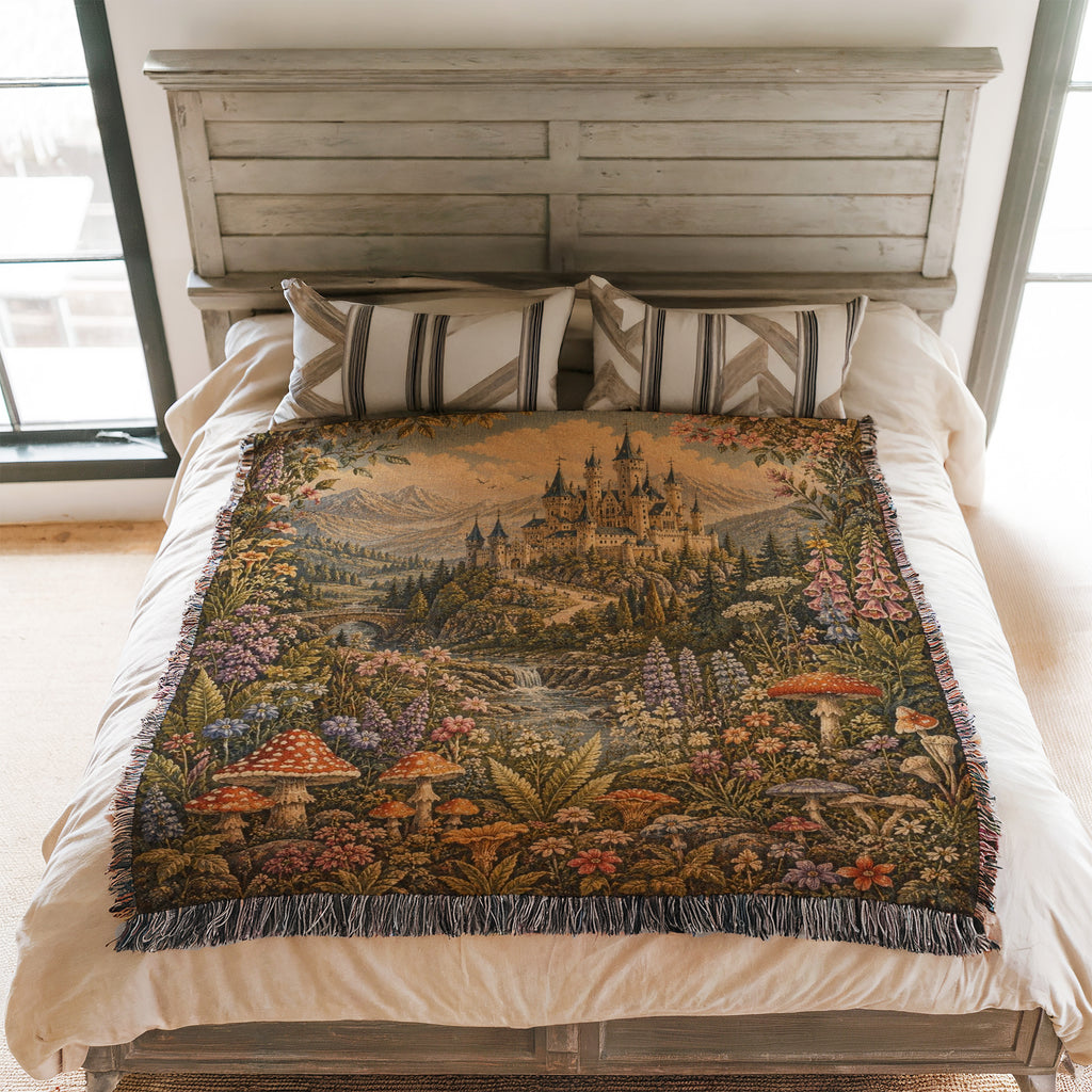 The Wildflower Mushroom Castle Blanket