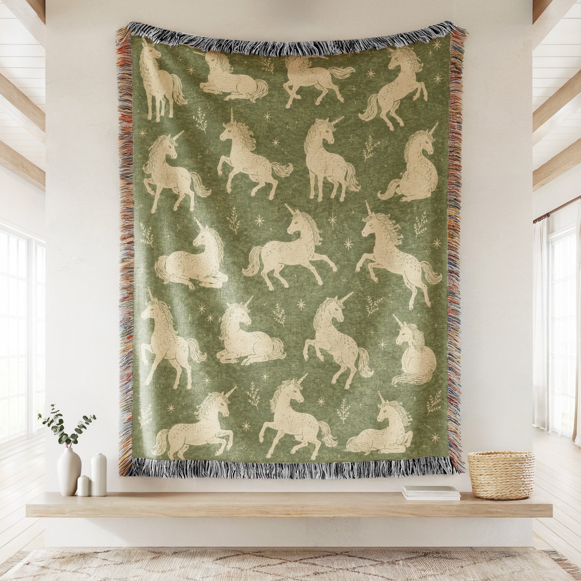 Vintage Woodland Unicorn Blanket Secondary image