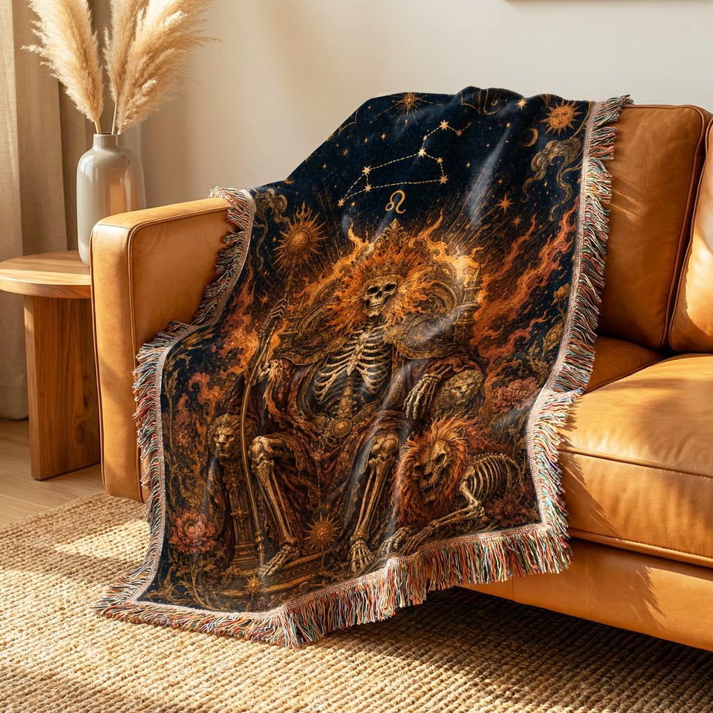 Leo Flame Throne – Gothic Zodiac Blanket