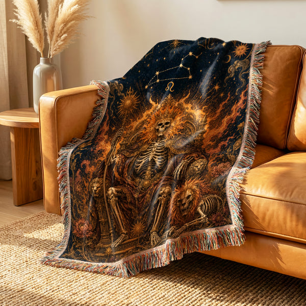 Leo Flame Throne – Gothic Zodiac Blanket