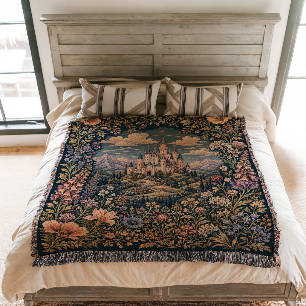 The Midnight Floral Castle Blanket