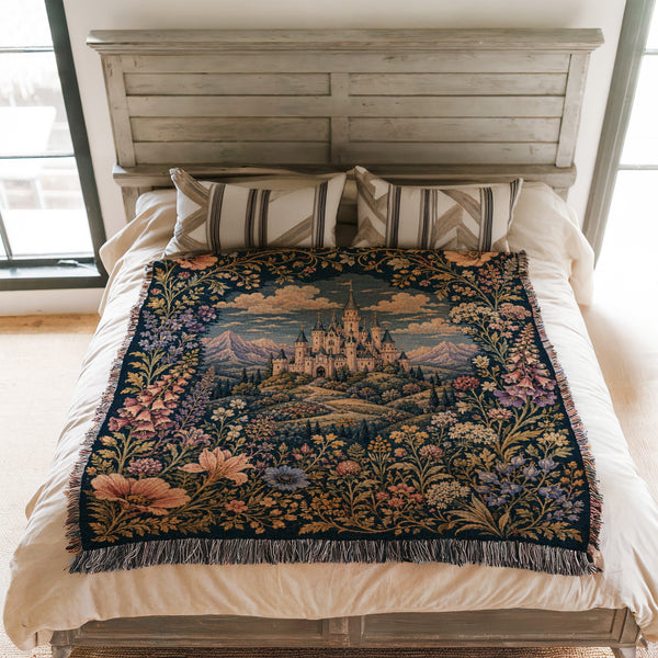 The Midnight Floral Castle Blanket